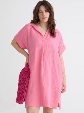 J. Crew Pink Cotton Guaze Dress